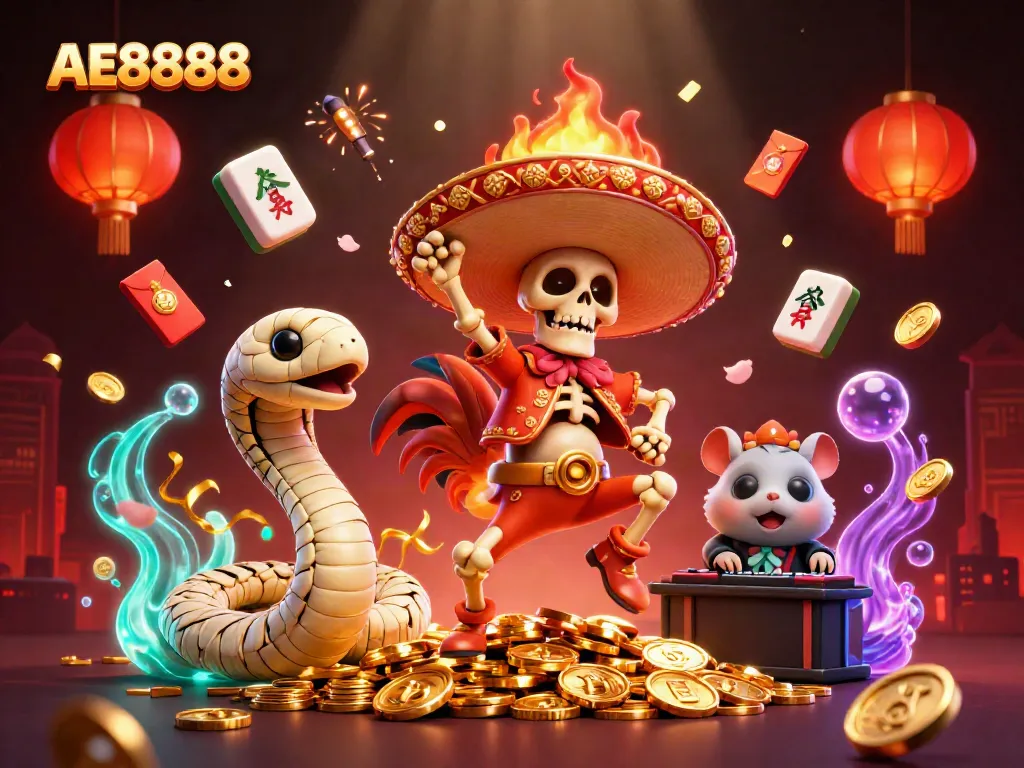 Engage in thrilling gameplay with AE8888's vivid casino scene featuring dynamic characters and rich elements.