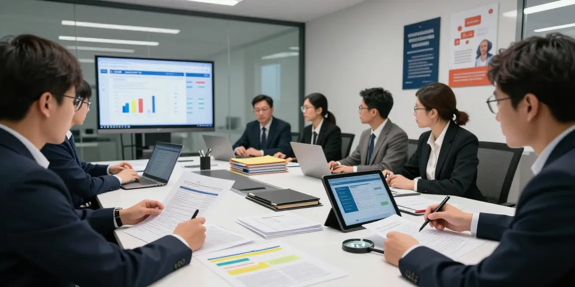 Analyze document fraud detection processes in a modern office setting with team collaboration and verification tools.