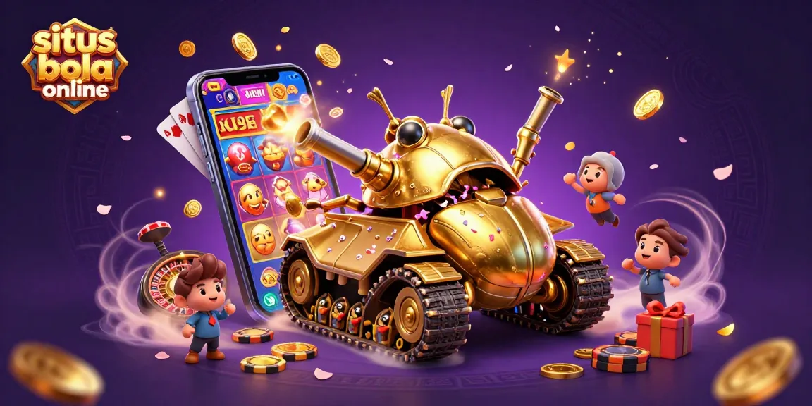 Engage in situs bola online with the stunning golden beetle tank revealing a miniature casino.